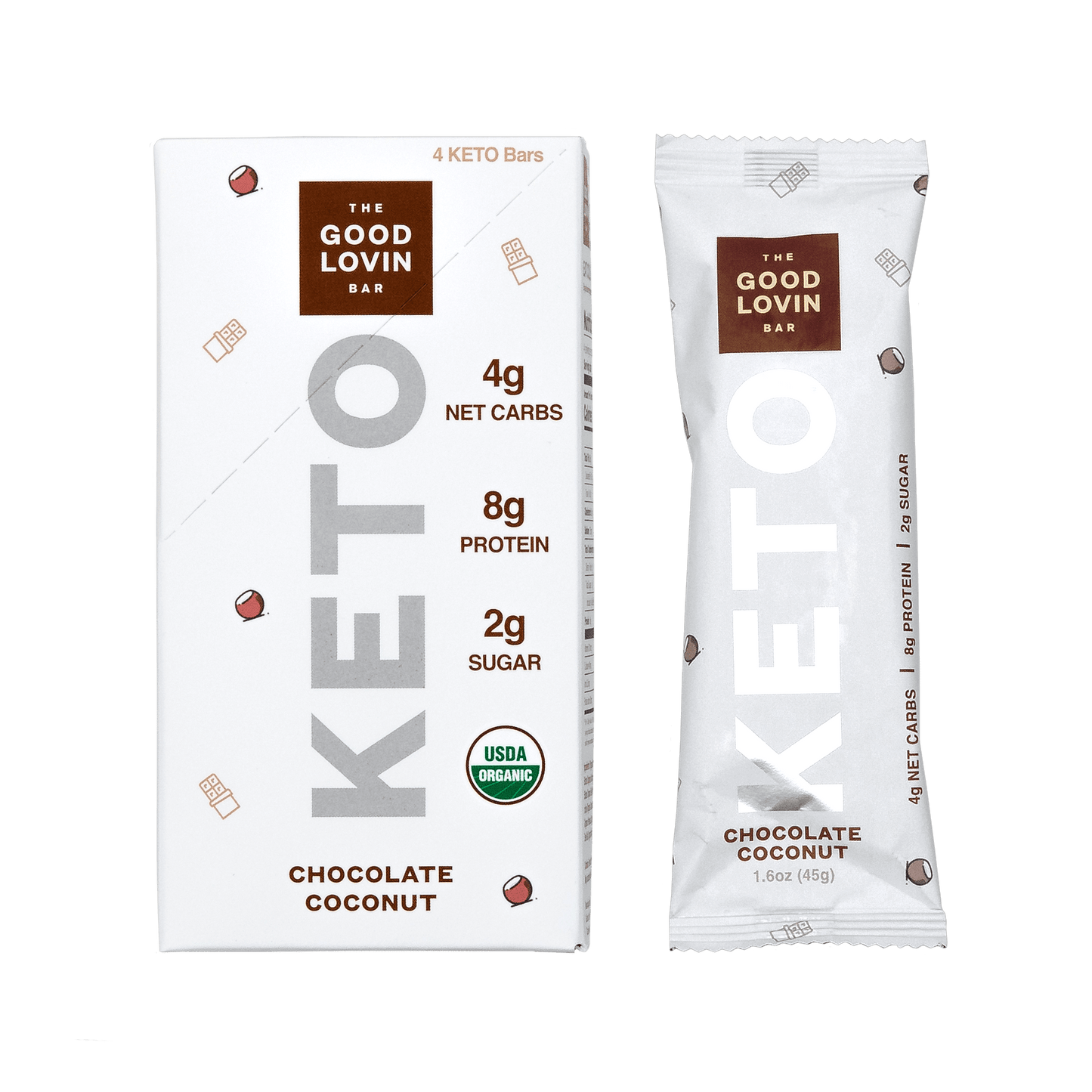 ORIGINAL ORGANIC KETO BAR Chocolate Coconut Flavor (4ct)